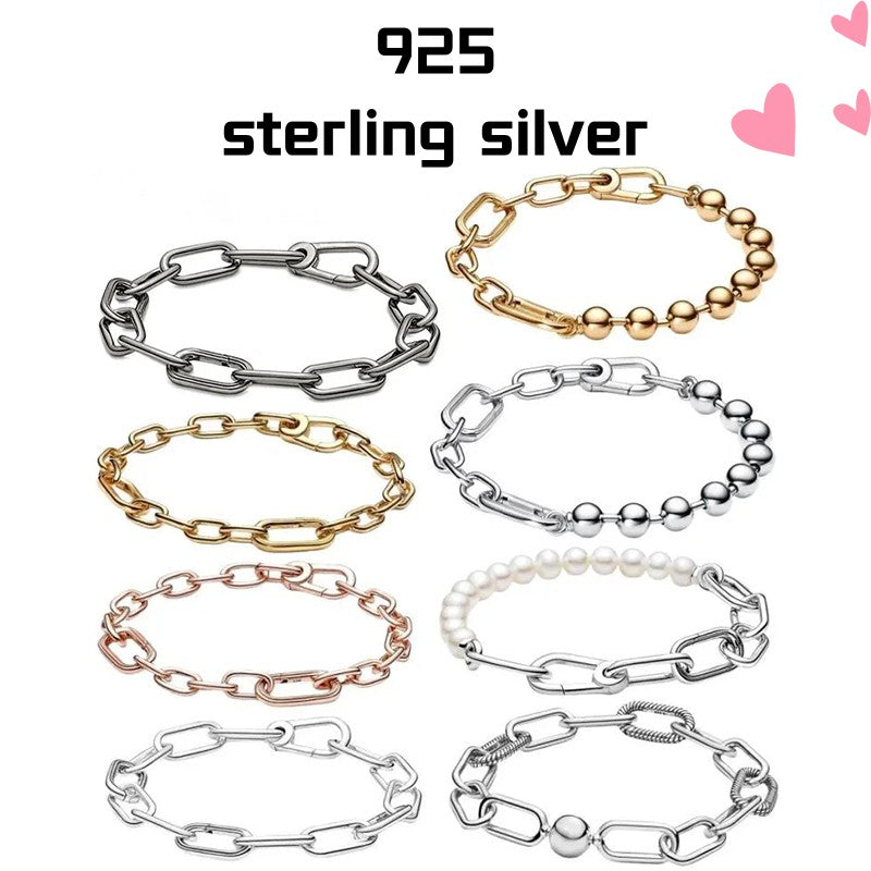 Fit Moment Charm Diy Bracelet Snake Bone Chain Women's Fashion Jewelry Classic Hot Selling Castle Bracelet Exquisite Gift