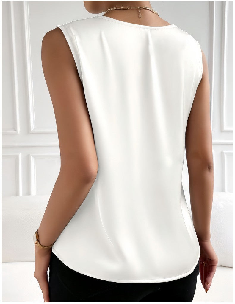 Solid Casual Loose Sleeveless Blouses For Women Fashion Summer Women's Oversized Shirts And Blouses Elegant Youth Female Tops
