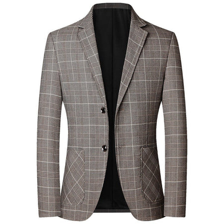 New Spring Men Formal Wear Plaid Blazers Jackets Man Business Casual Suits Coats Quality Male Slim Fit Blazers Jackets Coats 4XL