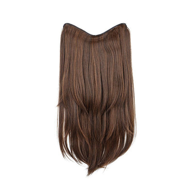 22Inch Synthetic V-Shape Long Straight Hair Extension Layered Hairpiece Natural Invisible Everyday Wear for Women Daily Party