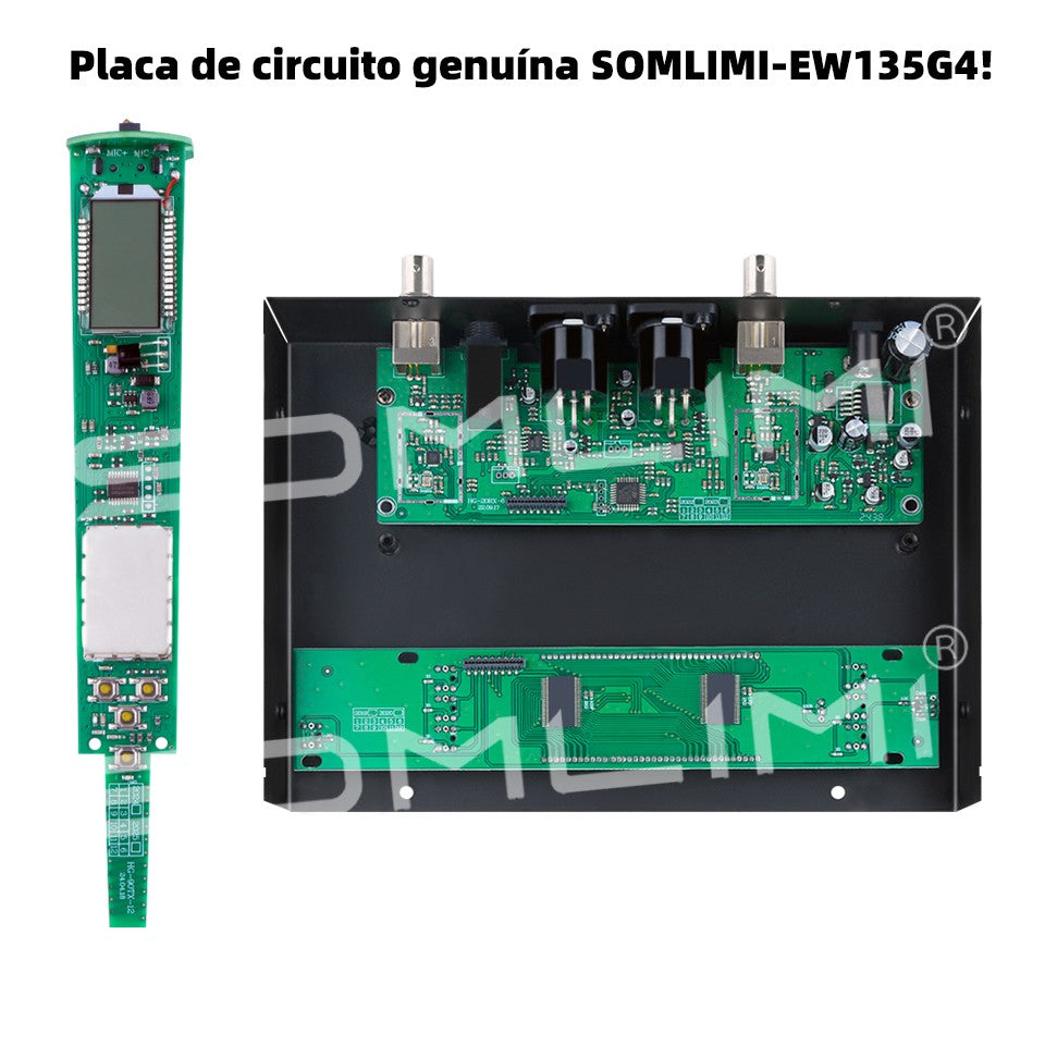 SOMLIMI EW135G4 UHF Dual Channels Profession Wireless Microphone System Stage Performance Dynamic Long Distance Metal Handheld