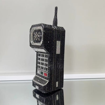 XIYUAN 2025 Cellphone Shaped Crystals Evening Bags Women Gorgeous Bling Rhinestones Clutches Classy Handbags Wedding Party Purse