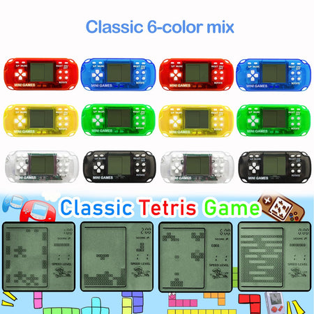 12-100pcs Mini Handheld Game Console Keychain Video Game Party Favors For Kids Birthday Christmas Gifts School Classroom Prizes