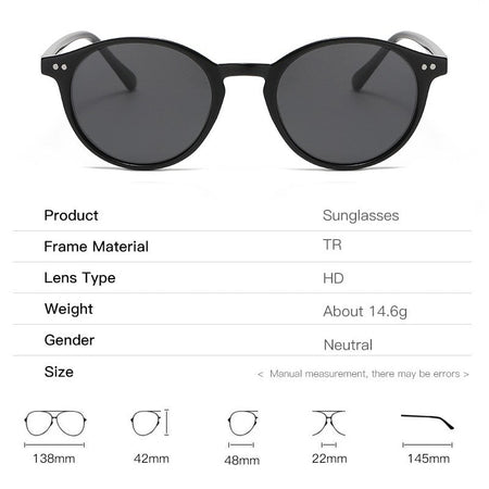 Retro Round Polarized Sunglasses Men Women Classic Leopard Frame Sun Glasses Fashion Black Driving Male Female Goggles UV400