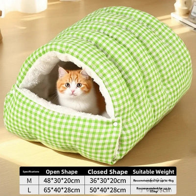 Thiened Warm Winter House Semi-Closed Dog House Detachable Waable Pet Mat Se Feeling Pet Bed for s And Dogs