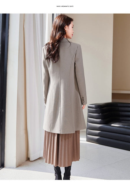 High End Female Coat Long Slim Trench Coat For Women’S England Single Breasted Khaki Women Windbreaker Larger Size Outwear
