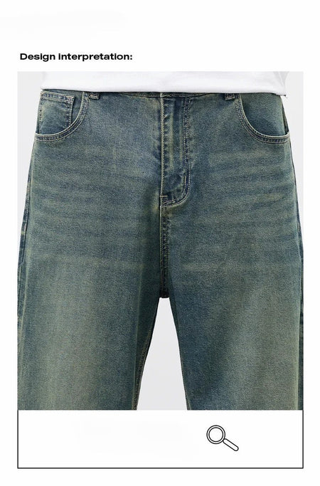 2025Spring Autumn New Men Straight Vintage Fit Jeans Casual Trousers High Quality Male Korean Fashion Baggy Wide Leg Denim Pants