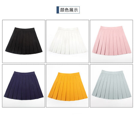 No Panties Pleated Skirt Elastic High Waist Cosplay Sexy Goth Harajuku Kawaii Punk Skirts Falda Sexy Mujer Women Clothing