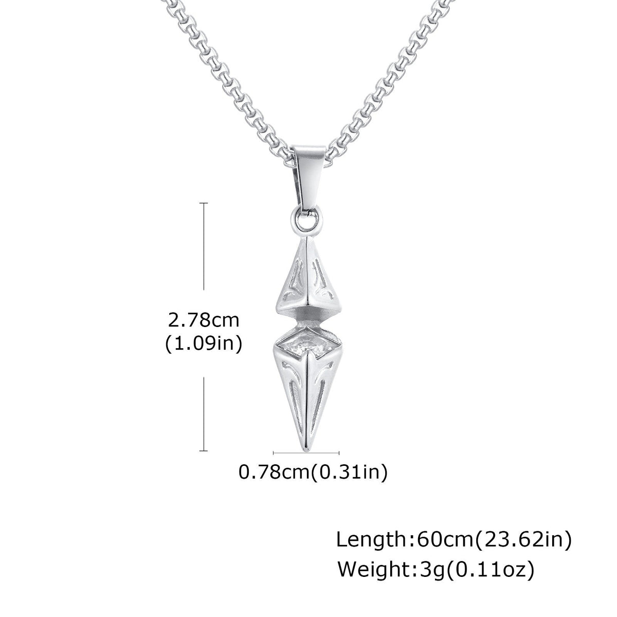 Vnox Stylish Blue Stone Necklaces for Men, Stainless Steel Cube Geometric Pendant Collar Jewelry, Birthday Party Gifts for Him