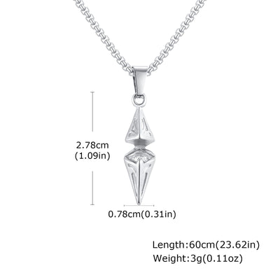 Vnox Stylish Blue Stone Necklaces for Men, Stainless Steel Cube Geometric Pendant Collar Jewelry, Birthday Party Gifts for Him