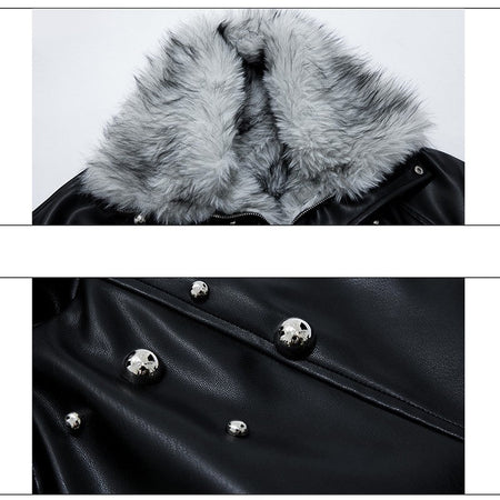LUZHEN Winter Fashion High Quality Reversible Design Fur Liner Warm Leather Parka Men Original 2025 New Niche Padded Coat JY4797