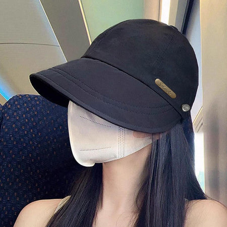 Summer Ladies Wide Brim Fisherman Hat Girls Foldable Portable Sun Hat Ladies Simple Adjustable Sun Protection Outdoor Hat