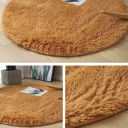 Fluffy Wool Rug Living Room Carpets Faux Fur Round Mat Kids Room Long Plush Rugs Home Bedroom Decor Shaggy Carpet