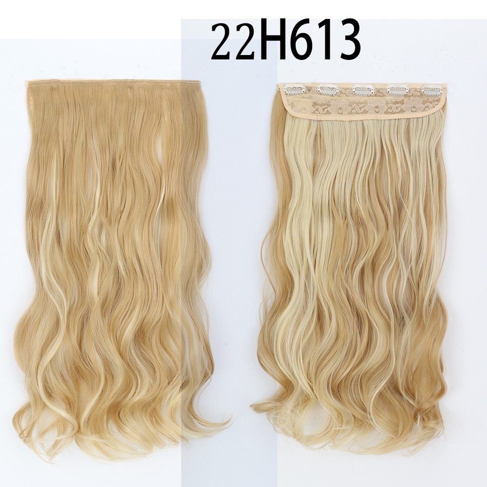 Synthetic Long Straight 5 Clip In Hair Extensions 22’‘ High Resistant Temperature Fiber Black Brown Blonde Hairpiece