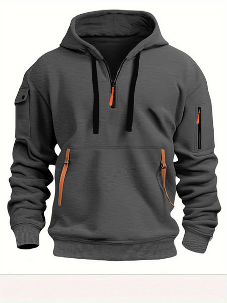 2025 New Multi Pocket Zipper Fleece Hooded Casual Shirt for Men and Women Plus Size Loose Pullover Fashion Sweatshirt top
