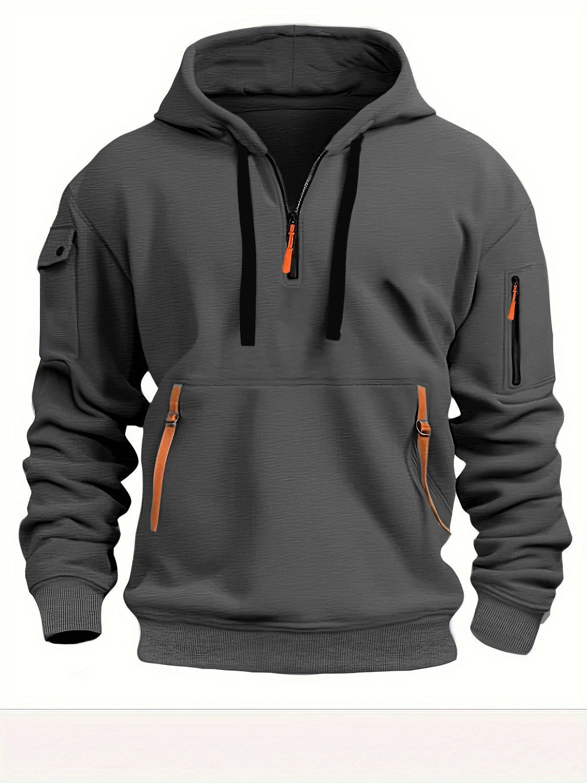 2025 New Multi Pocket Zipper Fleece Hooded Casual Shirt for Men and Women Plus Size Loose Pullover Fashion Sweatshirt top