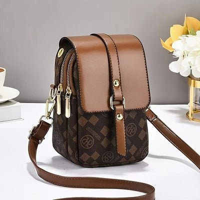 Retro Multi Layer Phone Small Bag, Fashion Lightweight Single Shoulder Crossbody Bag for Women Purse, Travel, Everyday Use