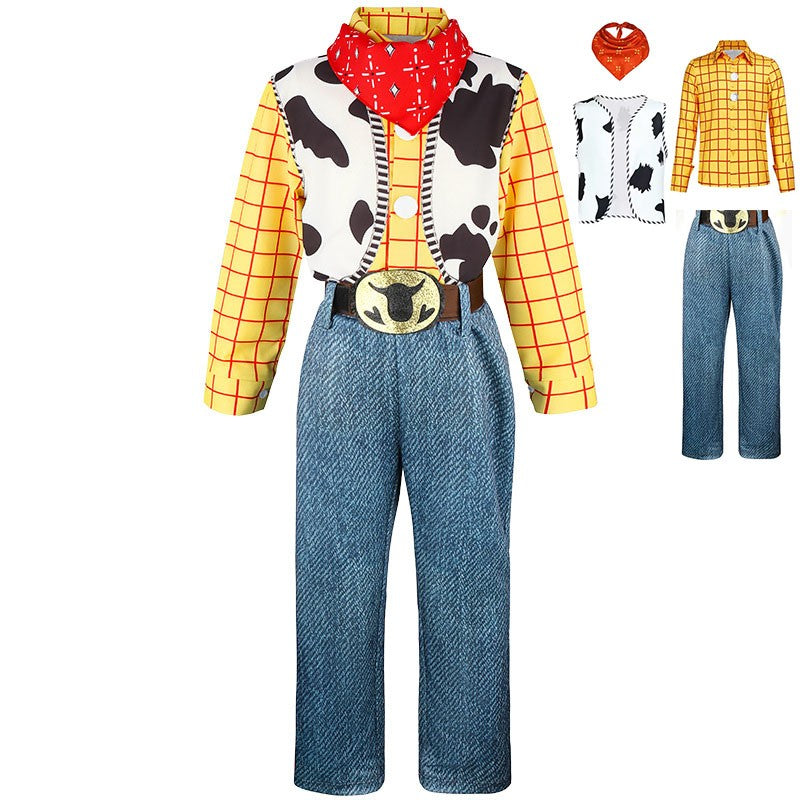 Cosplay Story Woody Costume Sets Cowboy Christmas Dress Unisex Sheriff's Halloween Carnival Dress Up Party Toy Stage Performance