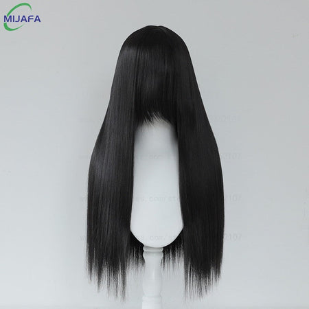 Very High Quality 400g 48 Colors 24Inch 60cm Long Straight Cosplay Wig With Bangs Heat Resistant Hair Anime Wigs + Wig Cap