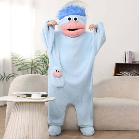 Generic Big Mouth Monster Onesie Pajamas Winter Thick Coral Fleece Ugly Cute Funny Warm Loungewear For Adults Cosplay Jumpsuit