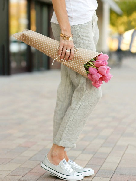 Elegant Solid Drawstring Straight Pants Fashion Autumn Cotton Women's Pants Y2K Casual Pants Female Loose Fashion Elegant Bottom