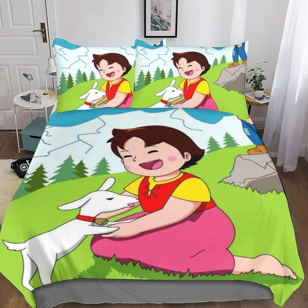 Heidi Bedding Set,Heidi The Girl From The Alps Bedding,Heidi and Family Duvet Cover Set,Bedroom Decoration