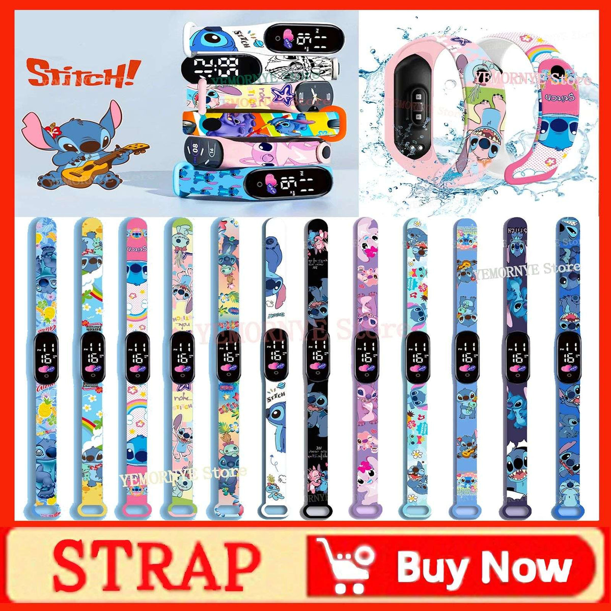 Mario Bros Children's Watches Action Figures Luigi Princess Peach Yoshi Bowser kids Sport Wristband Waterproof Digital Watch Toy