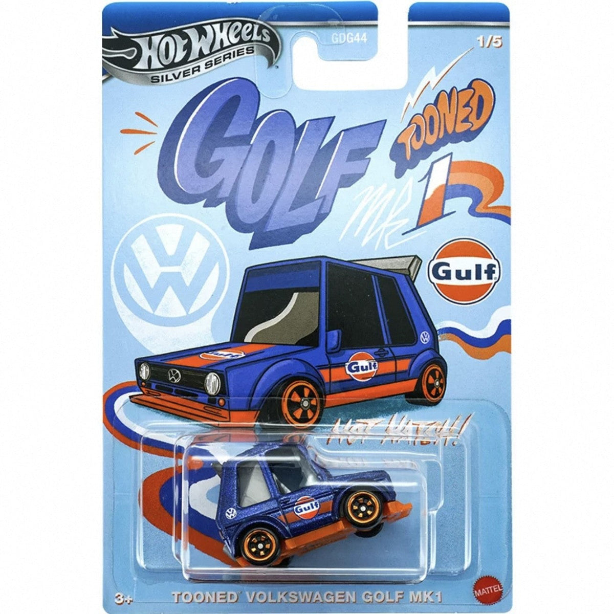 Hot Wheels Silver Series Gulf Tooned Toyota Supra Chevrolet Volkswagen Golf 1/64 Diecast Model Car Model Collection Toy Gift