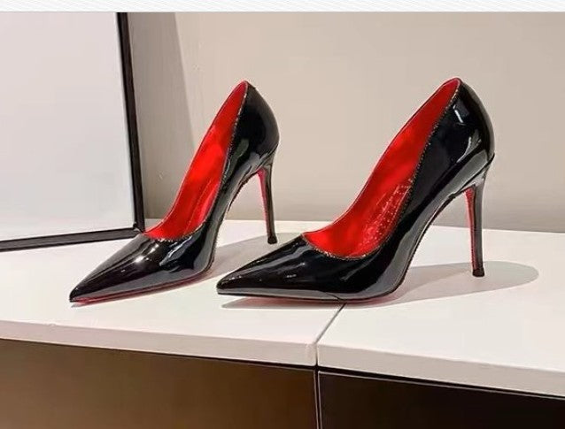 Women's High Heels 2024 New Rhinestone Red High Heels Large Size Women's Wedding Shoes Pointed Toe Women's High Heels Zapatos