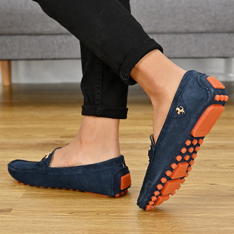 YRZL Loafers Men Big Size 48 Soft Driving Moccasins High Quality Flats Genuine Leather Shoes Men Slip-on Suede Loafers for Men