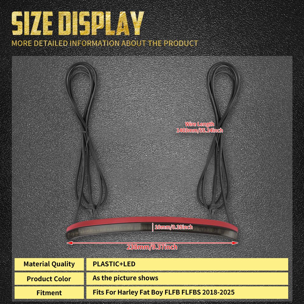 Motorcycle LED Rear Fender Brake Light Turn Signal Indicator Running Lamp For Harley Softail Fatboy FLFB FLFBS 18-25 Taillight