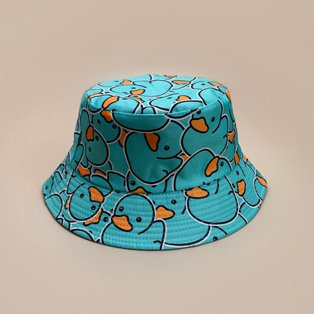 Cartoon Yellow Duck Bucket Hats New Unisex Cute Sunshade Double Sided Wearable Fashion Casual Versatile Outdoor Fisherman Caps
