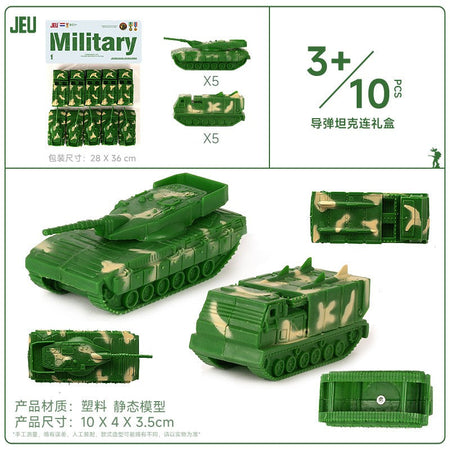 ViiKONDO Army Men Toy Military Vehicle Model Wargame Accessories Tank Radar Missile Launcher Artillery Fighter Barrack Bridge