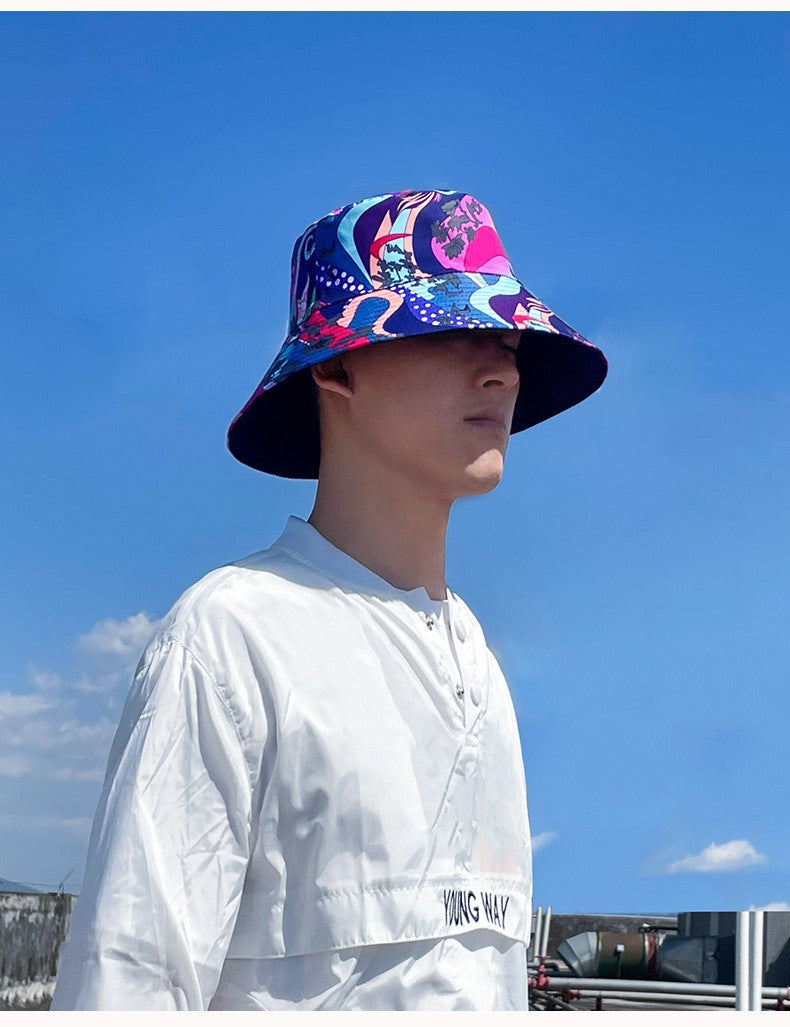 XL 60-63cm Big Head Reversible Bucket Hat Sun Protection Panama for Men Women Fisherman Cap Large Size for Travel Go Shopping