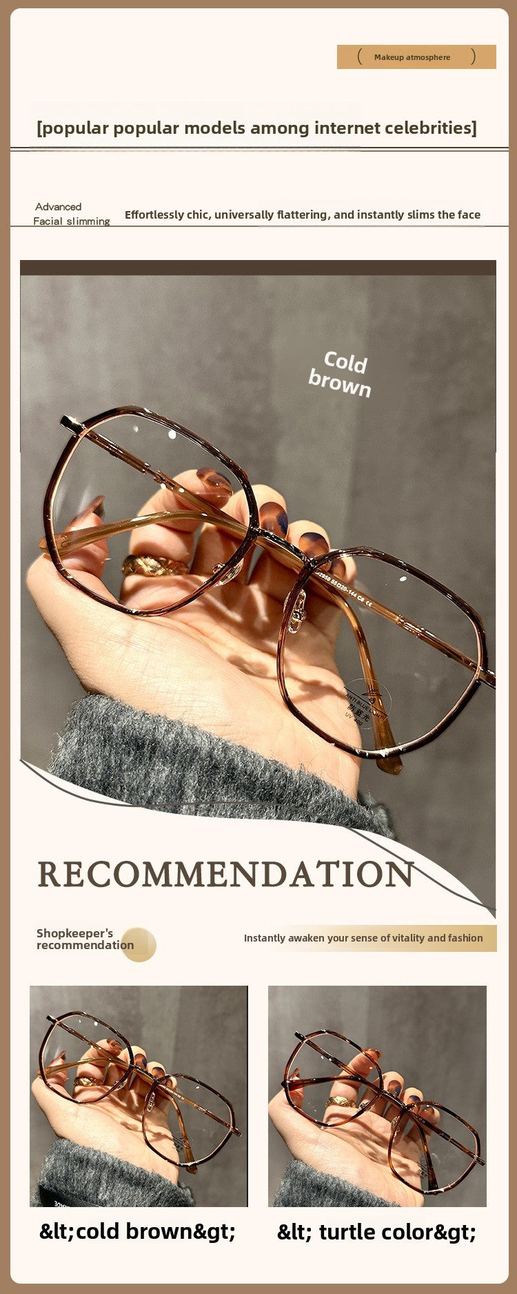 LYSON New Fashion Large Polygonal Women Reading Glasses Anti Blue Light Progressive Prescription Glasses Myopia Optical Eyewear