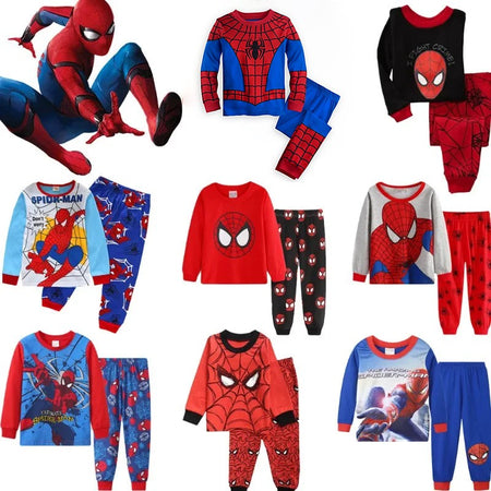 2Pcs/set Spiderman Kids Pajamas for Toddlers Boys Superhero Hulk Cosplay Long Sleeve T Shirt Pants Homewear Pyjamas Suit