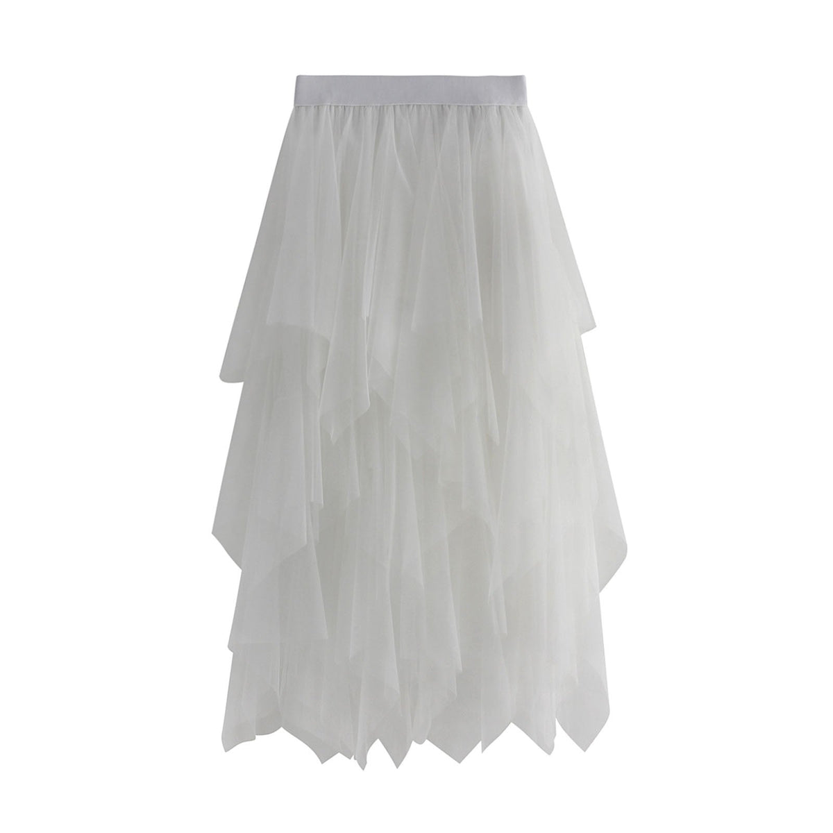 New Fairycore Lady ´s Fashionable Sexy Solid Color Mesh Skirt, Irregular Elastic Tulle Bubble Skirt, Daily Life and Vacation