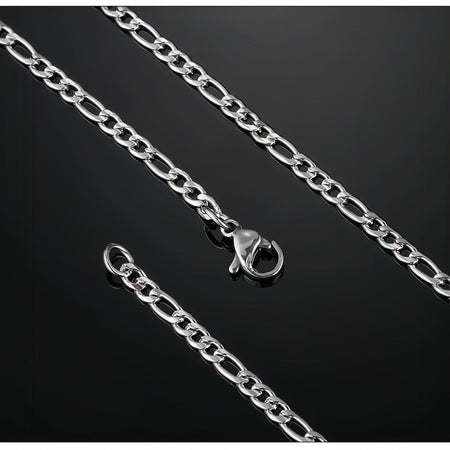 3mm NK Stainless Steel Chain Necklace Hip Hop Figaro Men Necklace Fashion Chain Jewelry Accessories