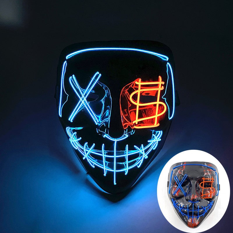 Scary Wireless Glowing LED Mask Halloween Party Supplies Neon Purge Mask Cosplay Luminous Face Masks Carnival Festival Props