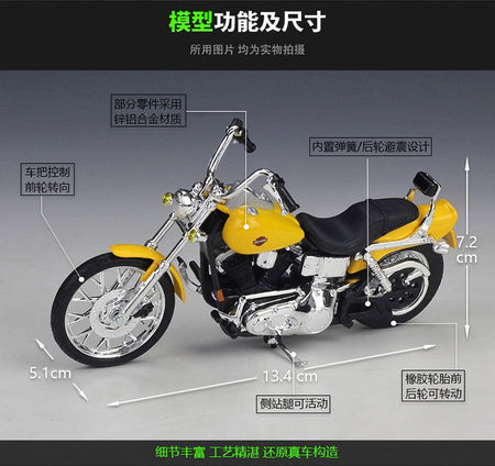Maisto 1:18 Harley 2001 FXDWG Dyna Wide Glide Metal Motorcycle Diecast Bike Car Model Toy Collection Mini Moto Gift