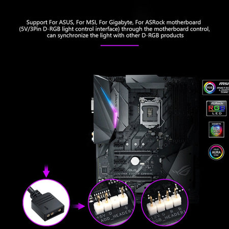 5V/3PIN ARGB Cable Splitter Hub ASUS AURA SYNC RGB Fan Hub Adapter SATA Power Extension Cable Adapter for Computer PC Cooler