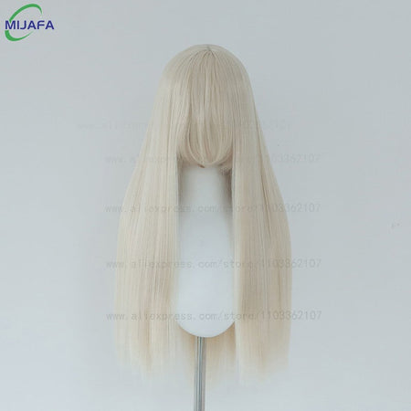 Very High Quality 400g 48 Colors 24Inch 60cm Long Straight Cosplay Wig With Bangs Heat Resistant Hair Anime Wigs + Wig Cap