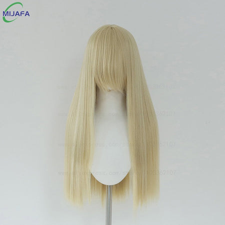 Very High Quality 400g 48 Colors 24Inch 60cm Long Straight Cosplay Wig With Bangs Heat Resistant Hair Anime Wigs + Wig Cap