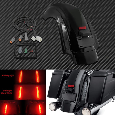 Motorcycle Rear Fender System Extension LED Fascia Set For Harley Touring 2009-2024 CVO Road Street Glide FLHR Ultra Limited