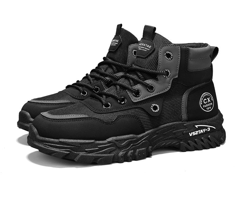Men's work boots winter lace-up men's shoes warm safety platform size 44 Promotion designer anti-slip fashion