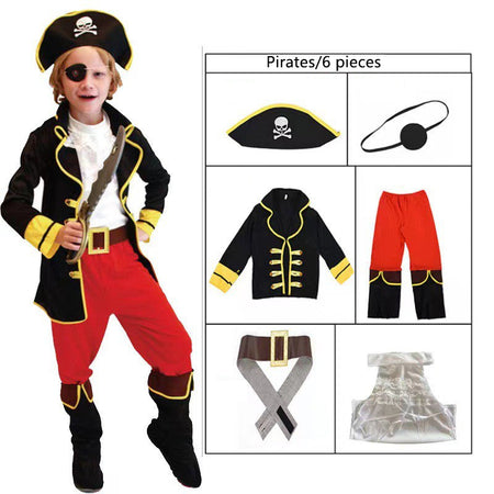 Halloween Children's Pirate Costume Boy Boy Children's Pirate Costume Preschool Fantasy Children's Role Playing Costume