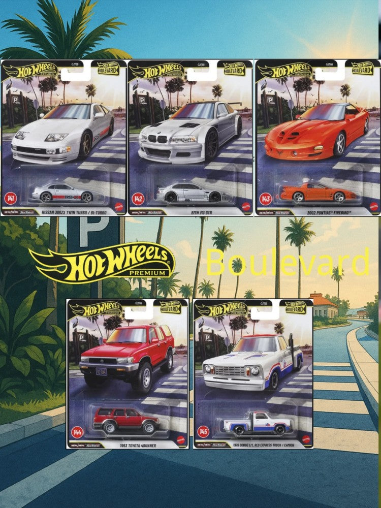 Original Hot Wheels Boulevard 29 Car Model 1/64 Scale Die-Cast Car BMW NISSAN TOYOTA DODGE Iron Bottomed Rubber Tire Alloy Model