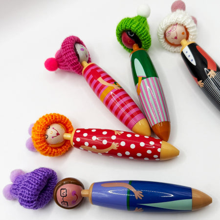 Christmas Doll Ballpoint Pen, Cute Cartoon Gel Pen 0.5mm Blue Ink, Suitable for Business Home or Office Supplies.