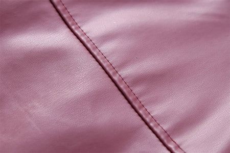 Women Vintage Wine Red Faux Leather Jakcet Fashion Outerwear Zipper Lapel Pu Coats Autumn Winter Streetwear Ladies Short Tops