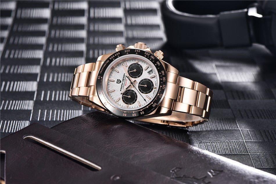 40mm New V2 PAGANI DESIGN Men's Quartz Watches Sapphire Retro Chronograph Stainless Steel Waterproof Watch Men Relogio Masculino